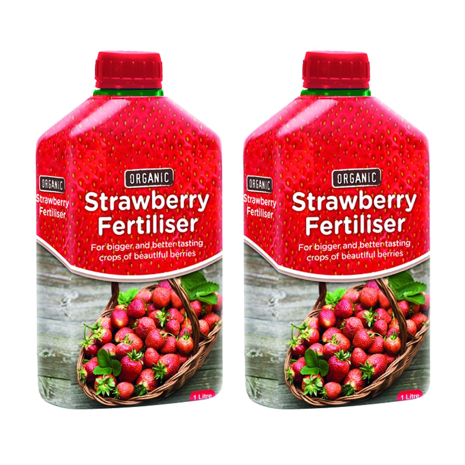 Vitax Organic Liquid Strawberry Feed 1L, Natural High Potash Fertiliser for Healthy Growth, Rich Flavour and Increased Yields of Strawberries and Soft Fruits Ideal for Grow Bags (Red - 2 Pack)