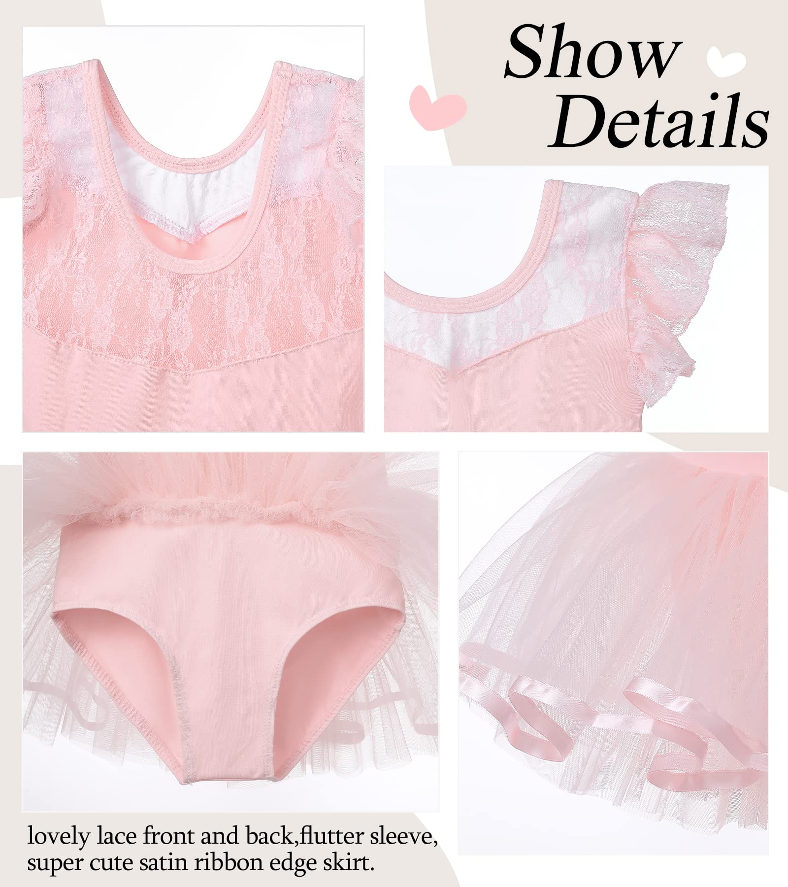 Mädchen Ballettkleidung Ballettkleid Baumwolle Tanzkleid Tutu Ballett Tütü Kinder Balletttrikot mit Rock Ballerina Kleid