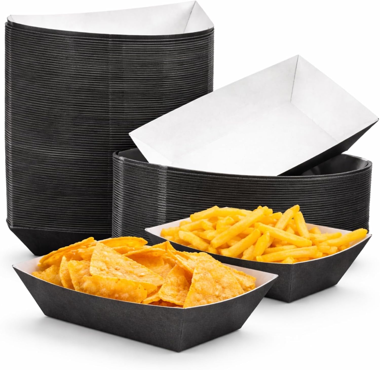 Yinkin 100 Pcs Paper Boat Food Trays 1 lb Disposable Nacho Trays Kraft Paper Boat for Tacos, Weddings, Picnics Concession Carnival Party Supplies(Pink)