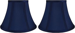 Urbanest Set of 2 Softback Bell Lampshade, Faux Silk, 5-inch by 9-inch by 7-inch, Navy Blue, Spider-Fitter