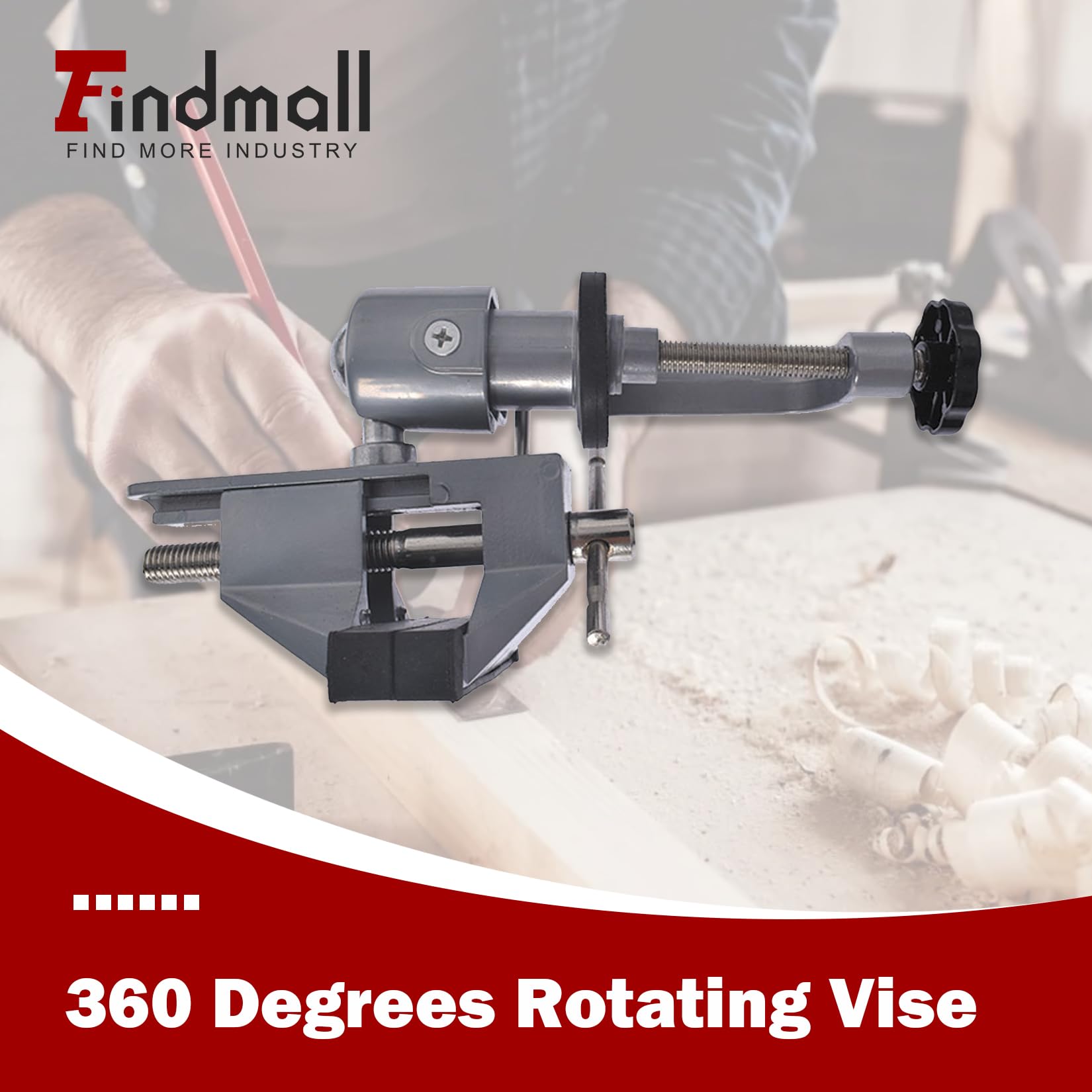 findmall Tornillo de mesa universal giratorio de aluminio de 360 grados para sujetar piezas pequeñas en joyería, fabricación de modelos electrónicos y más
