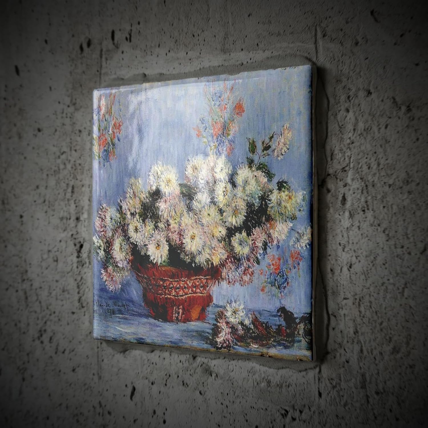 3dRose Print of Monet Painting Chrysanthemums - Ceramic Tile, 6-Inch (ct_203743_2) image 2