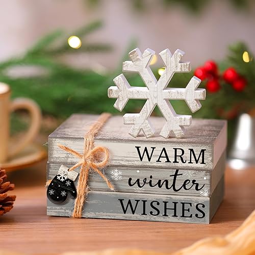 Miniatura 2 de 4 piezas de decoración de Navidad de invierno, decoración de mesa de invierno, bandeja escalonada, decoración de centro de mesa, decoración de