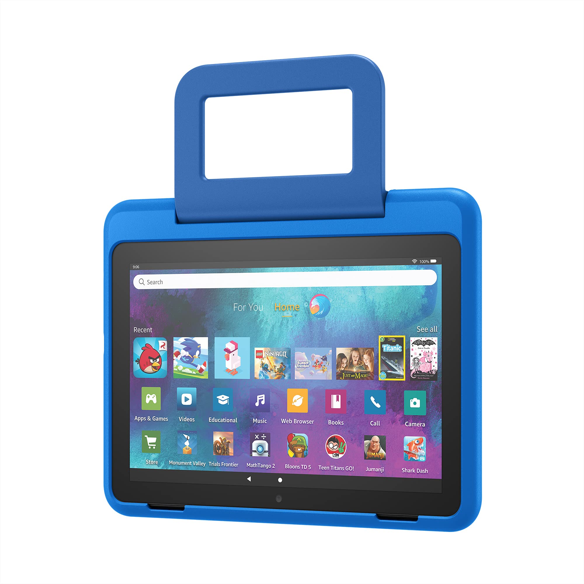 Amazon Kid-Friendly Case for Fire HD 8 tablet | Only compatible with 10th-generation tablet (2020 release), for ages 6–12, Blue Space