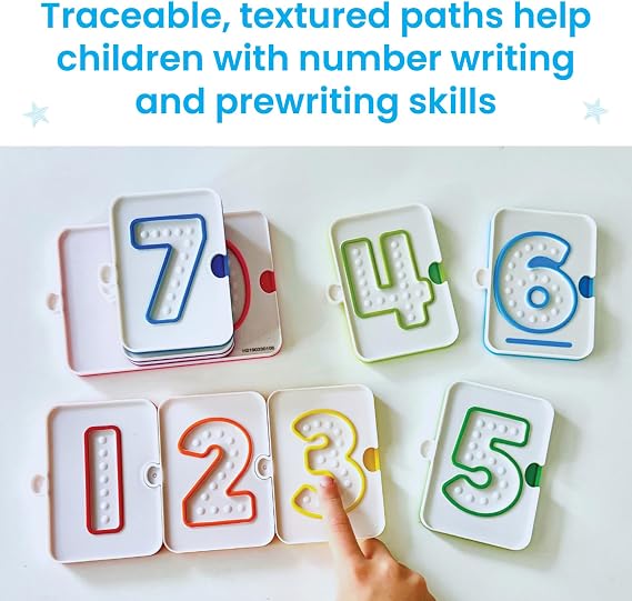hand2mind Sensory Number Trays, Learning Numbers for Kids, Fine Motor Activities, Counting Toys for Sensory Seeking Kids, Texture Toys, Pre-Writing Skills for Toddlers, Montessori Math Materials