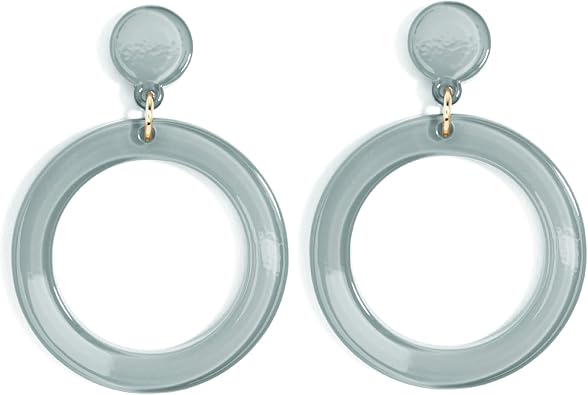 ZENZII Acrylic Resin Colorful Mod Drop and Dangle Earrings Hoop for Women