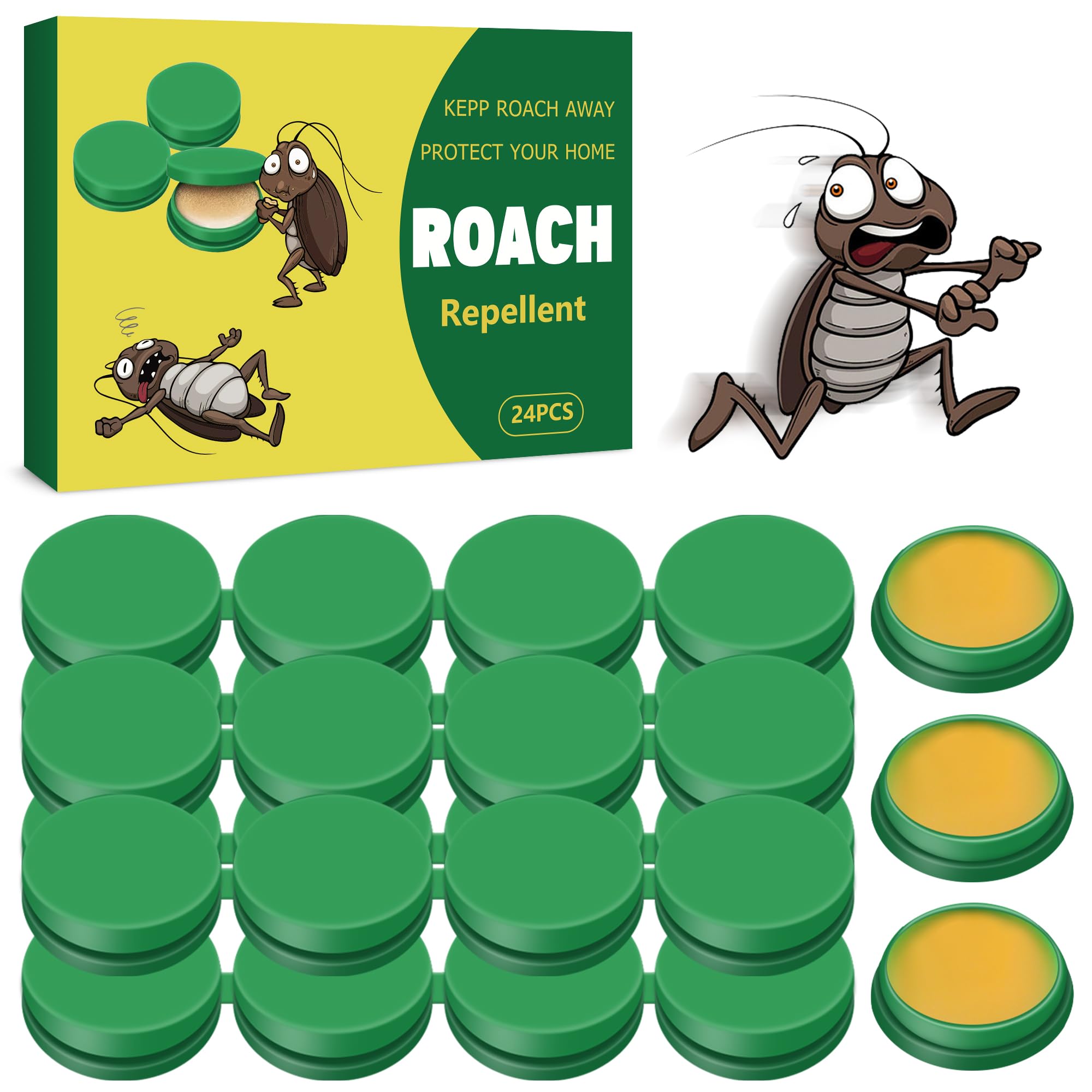 24-Pack Indoor Cockroach Bait Stations, Ready-to-Use Pest Repellent with Long-Lasting Attractant for Home, Kitchen & Bathroom-image-48
