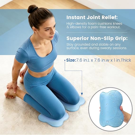 Foldable Non-Slip Yoga Mat and Blocks Set for Women, 9-Pcs Yoga Starter Kit