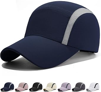 Unisex Quick Dry Baseball Caps Breathable Mesh Sports Cap Adjustable Summer Sun Hat Outdoor Running Caps for Men Women Soft Lightweight Sun Protection Cap for Hiking Running Climbing Fishing Camping