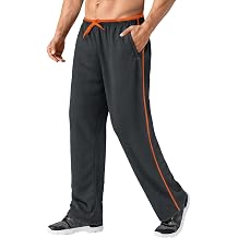 MAGNIVIT Mens Lightweight Sweatpants Loose Fit Open Bottom Mesh Athletic Pants with Zipper Pockets