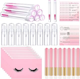 8 Pieces Lash Shampoo Brushes Set 8 Eyelash Aftercare Bag 8 Disposable Mascara Brushes Tubes 8 Foam Pump Bottle 8 Extension Aftercare Instructions Cards Eyelash Makeup Accessories(Zippered Bag,EVA)
