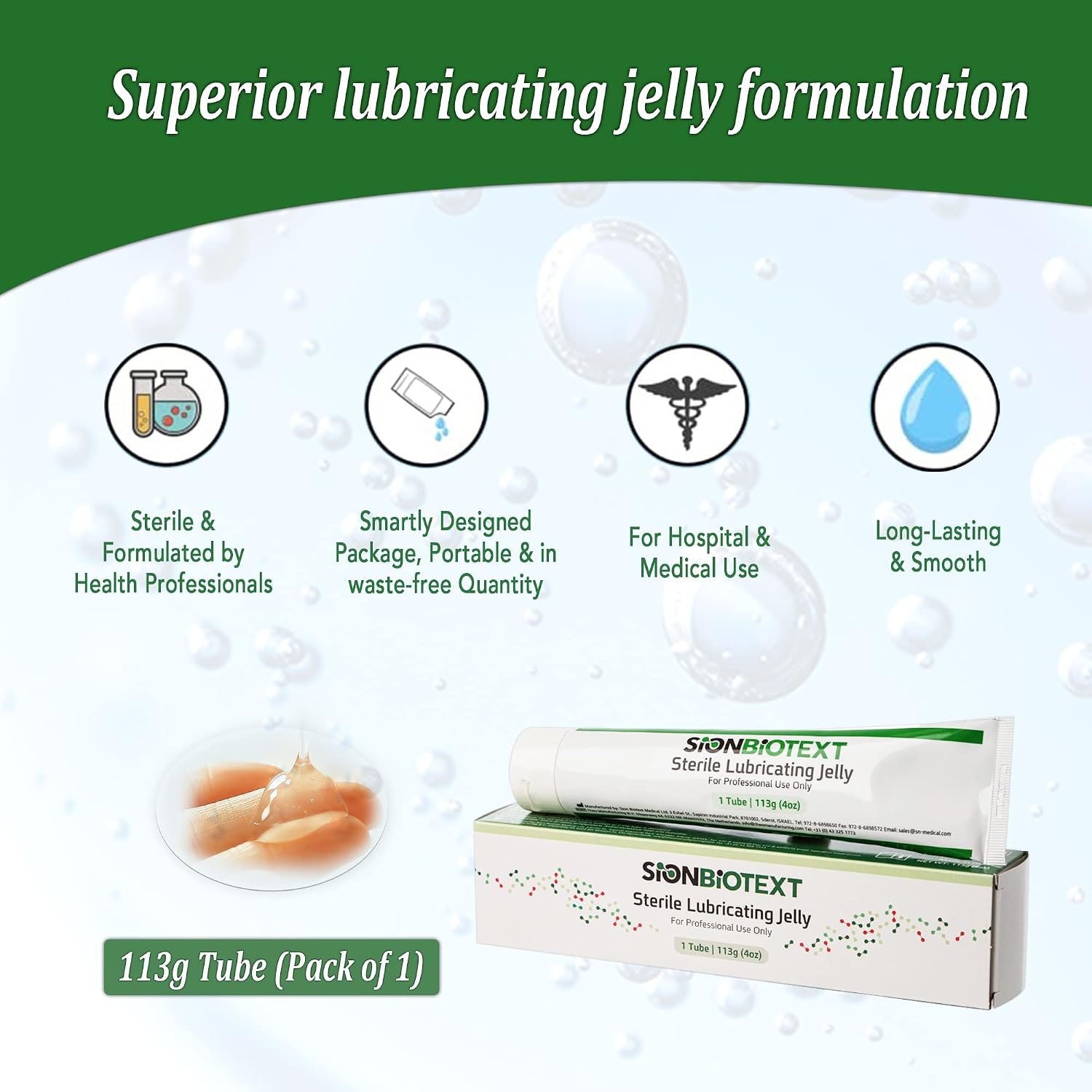 Sterile lube Water Based Gel Lubricating Jelly Smooth Consistency - lube Water Lubricant 113g Tube