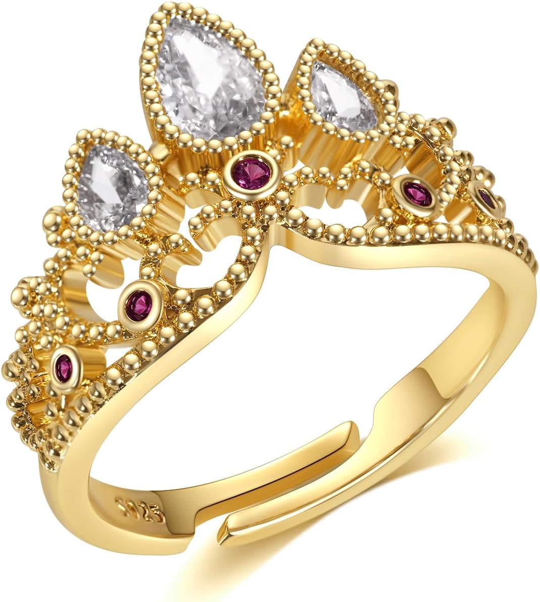 Rapunzel Ring Tangled Fans Princess Crown Ring Princess Jewelry Birthday Party Ring Halloween Dress up Gifts