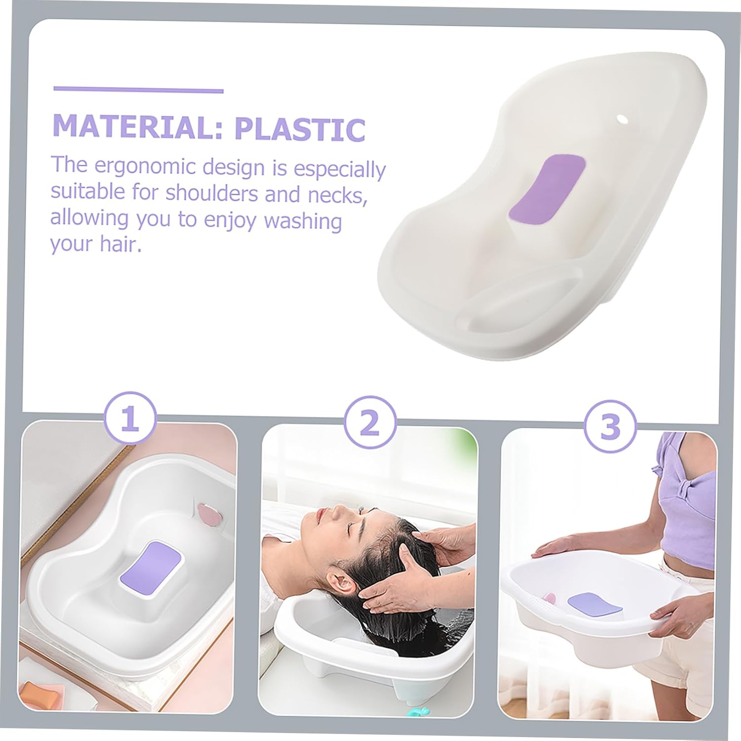 Portable Shampoo Basin for Elderly and Pregnant Women Bedside Hair Washing Tray Drain Hose Easy to Use for Home Care