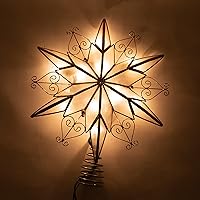 Vista 3 de Estrella de Capiz de 6 puntas y 10 luces de Kurt Adler para árbol de Navidad