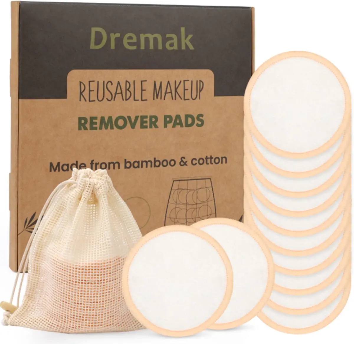 Reusable Makeup Remover Pads - (12 Pack) Washable Velvet Reusable Cotton Round for All Skin Types and Toner with Laundry Bag, Eco-Friendly Soft Cotton Pads for Women Gifts