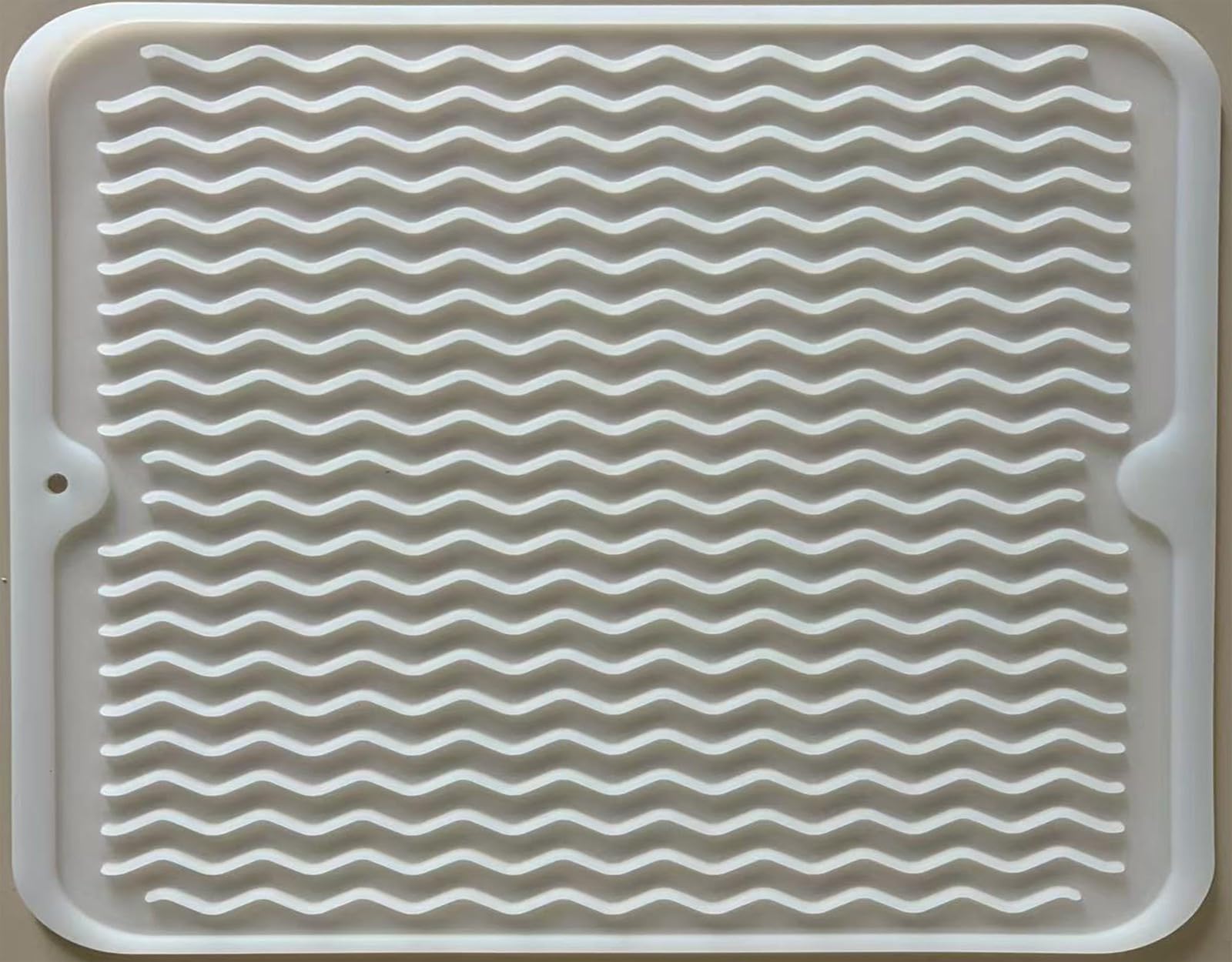 Silicone Dish Drying Mat for Multiple Usage, Easy clean, Eco-friendly, Heat-resistant Dish Drainer Mat for Kitchen Counter,Sink,Refrigerator or Drawer liner (16" x 12", Translucent)