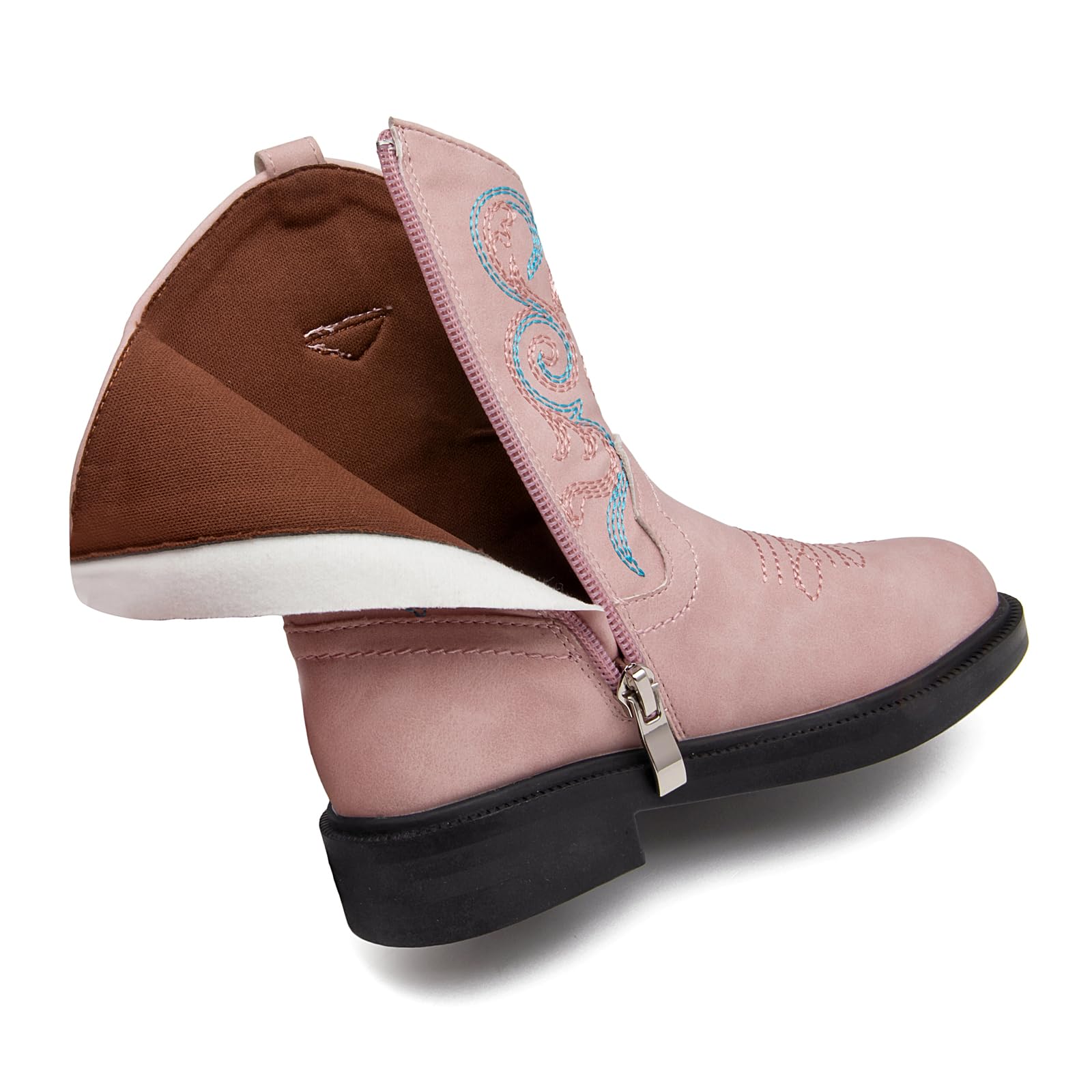 DADAWEN Klein Mädchen Stiefel Jungen Cowboystiefel Westernstiefel Fashion Herbststiefel Mittlere Cowgirl Schuhe