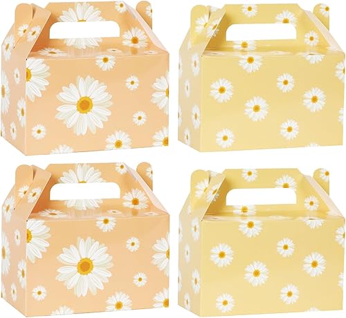 12 cajas de regalo de flores de margarita, suministros de fiesta, flores de margaritas hippie, regalos de fiesta de verano, cajas de regalo para