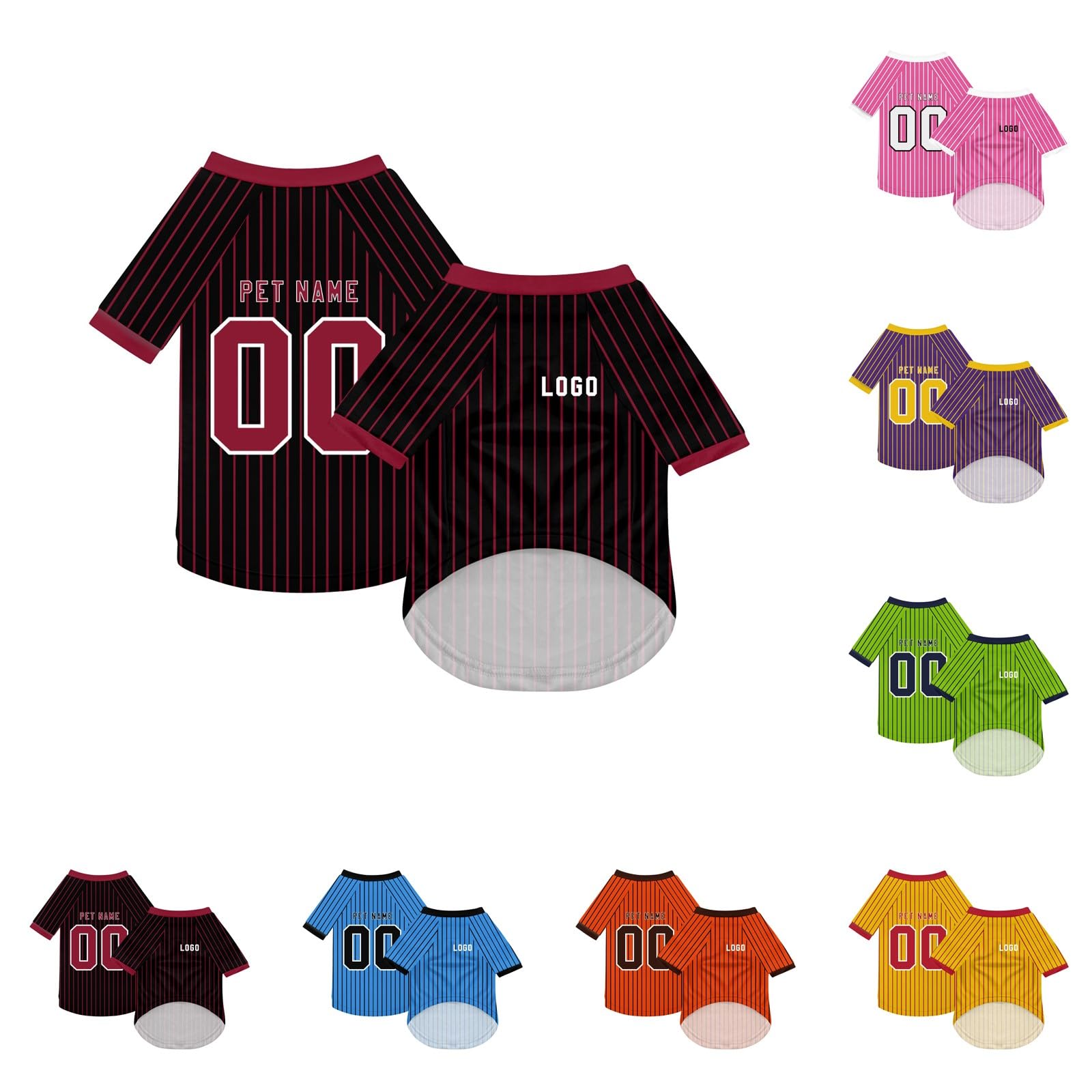 Custom Dog Shirt Design with Logo, Text or Image Print Football Baseball Jersey, Personalized Pet Shirts for Small Medium Large Dogs Girl/Boy Cats/Kitten, XS-5XL