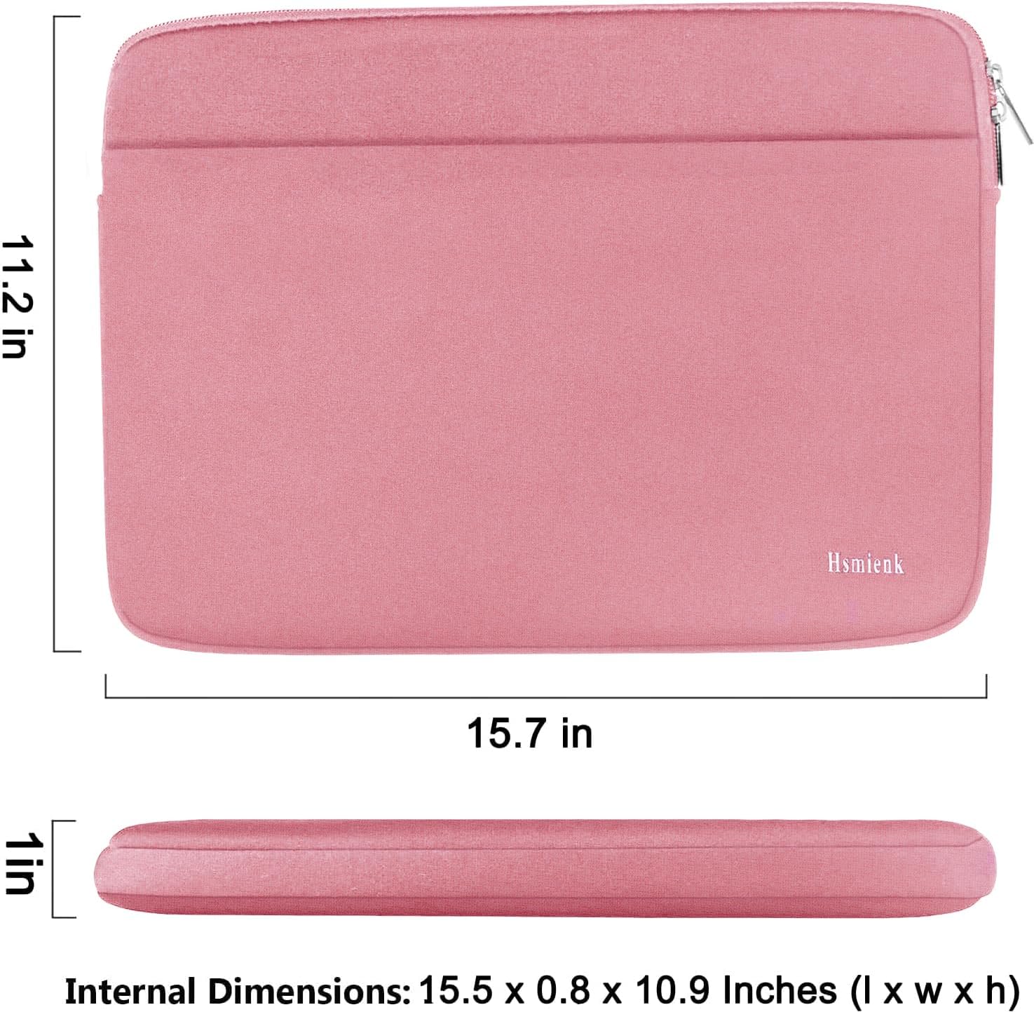 Laptop Sleeve Case, 15.6 inch Computer Bag Shockproof Protective Notebook Case with Accessory Pocket, Briefcase Carrying Laptop Sleeve for 15.6" HP, ASUS, Dell, Lenovo, Acer - Pink Pink 15.6 inch image 3 of 7 B0C1X25TNR