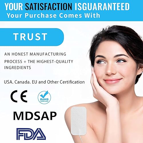 Miniatura 6 de TENS - Almohadillas de repuesto para unidad, 48 almohadillas de electrodo autoadhesivas reutilizables de alta calidad para estimulador muscular EMS,