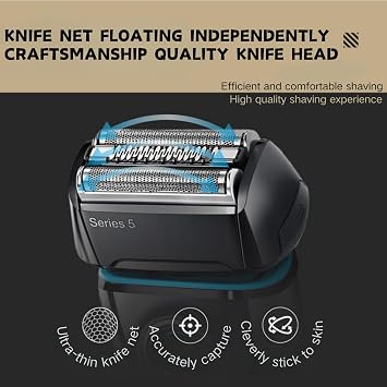 52B Series 5 Replacement Head Blades,Electric Shaver Replacement Head For Men,Wet & Dry Easily Attach For Braun Series 5 Electric Shaver,52B Electric Razor Head Part Foil & Cutter Black
