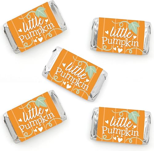 Miniatura 7 de Big Dot of Happiness Girl Little Pumpkin - Mini calcomanías para envolver dulces, fiesta de cumpleaños de otoño o baby shower, pequeños recuerdos,