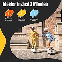 Vista 2 de INMOTION E20 - Monopatineta eléctrica para principiantes – Rueda de 14 pulgadas, motor de 900 W, rango de 18.6 millas, 12.5 mph, certificado UL2272