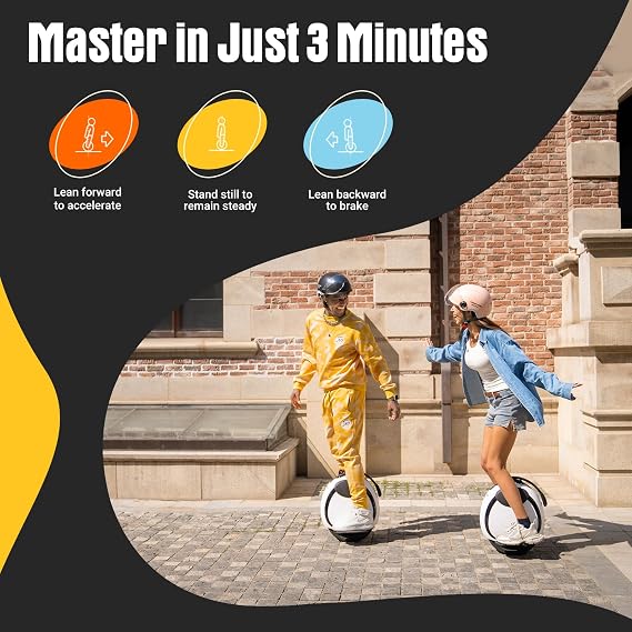 INMOTION E20 Electric Unicycle, Dual-Tire Self-Balancing Design with UL2272 Certified Safety, 14 Wheel, 900W Peak Power, Up to 18.6 Miles, 12.4 MPH, Lightweight for Easy Learning