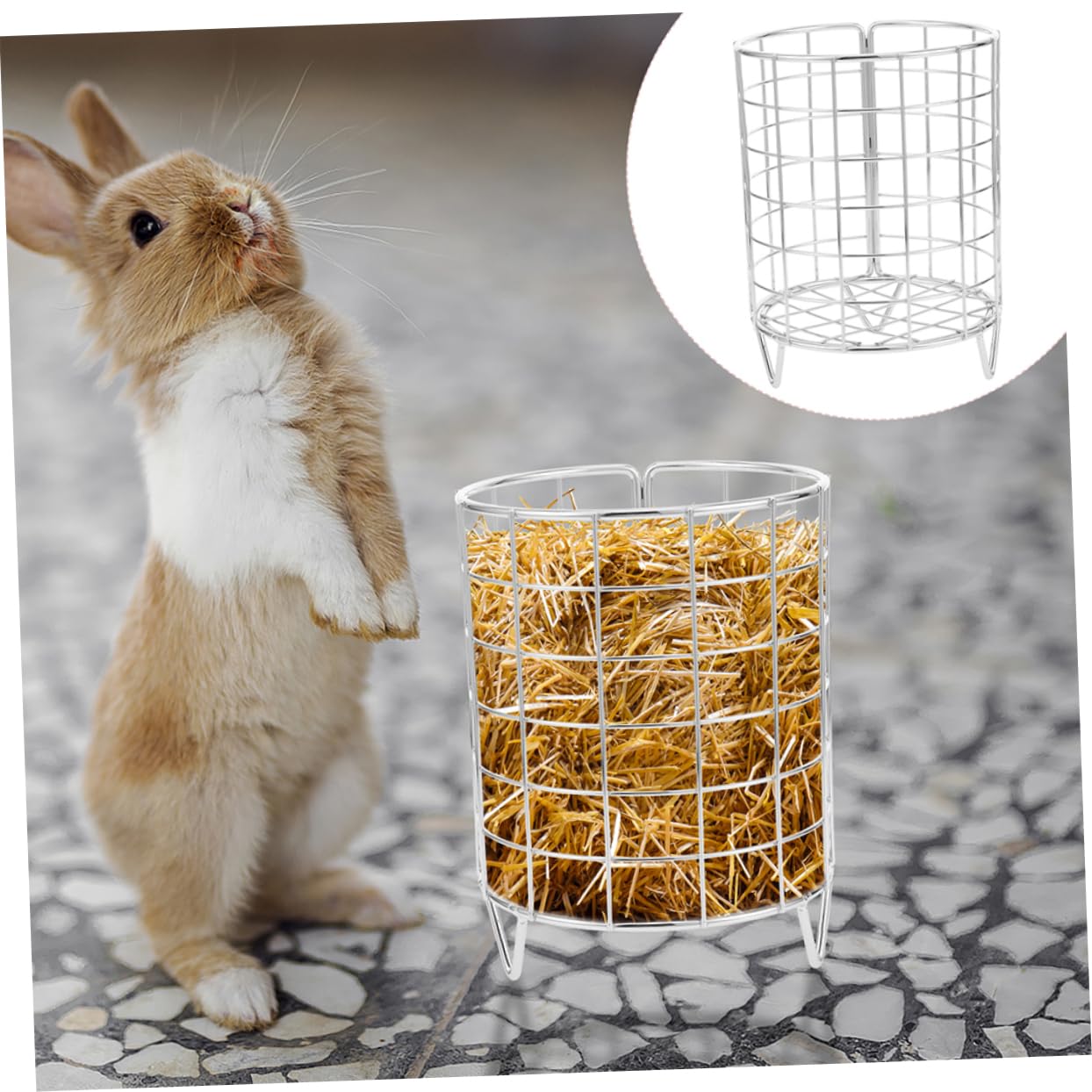 BESPORTBLE 4stücke Metall Heuraufe Für Kaninchen Chinchilla Und Kleine Tiere Stabiler Futterspender Aus Eisen Leicht Zu Reinigen Für Langsames Fressen Wiederverwendbar Und Langlebig