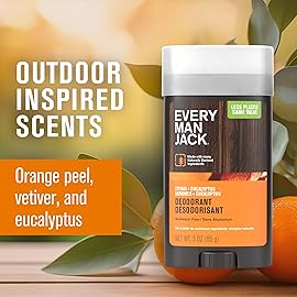 Every Man Jack Citrus + Eucalyptus Mens Deodorant - Stay Fresh with Aluminum Free Deodorant For all Skin Types - Odor Crushing, Long Lasting, with Naturally Derived Ingredients - 3oz (2 Pack)