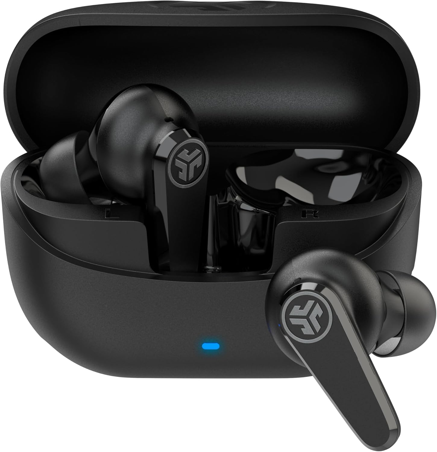 JLab Go Pods ANC True Wireless Bluetooth Earbuds & Charging Case, Hybrid Active Noise canceling + Be Aware for Safe Listening, 26+ Hours Total Playtime, Clear Calls, Custom Sound via App, Black