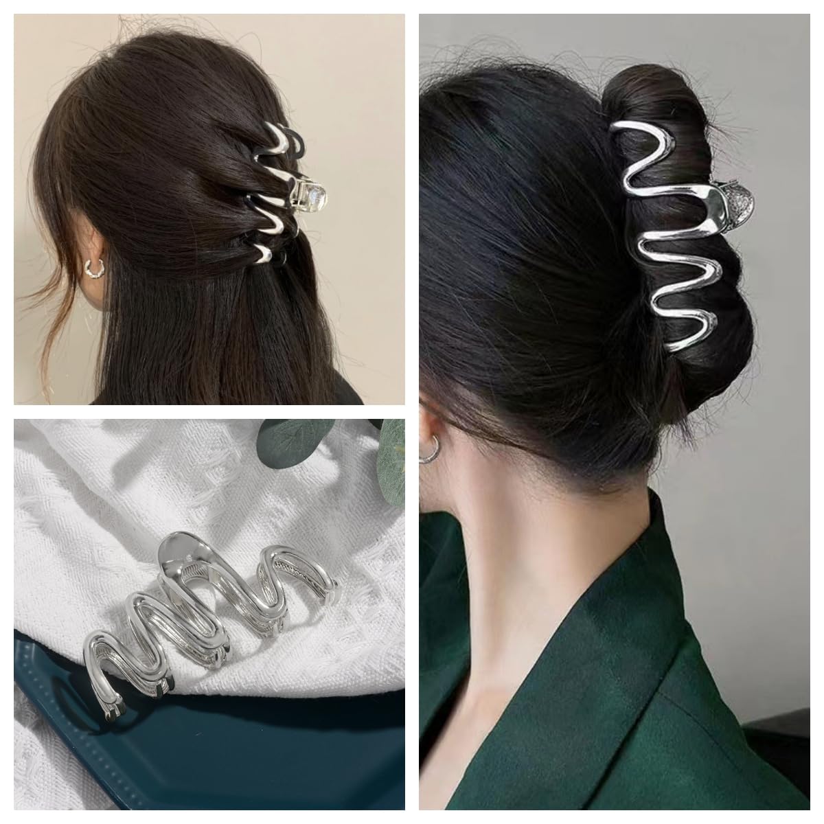High Fashion Elegant Hair Claw Clip Amazon.com: Bedazzled Sparkle Claw Clip Dangling Chain  main image 2