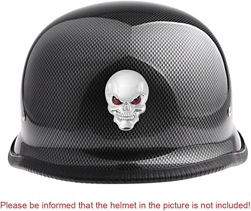 Miniatura 5 de Calcomanía 3D cromada de cráneo de metal con ojos rojos, logotipo para guardabarros, cofre para auto o motocicleta