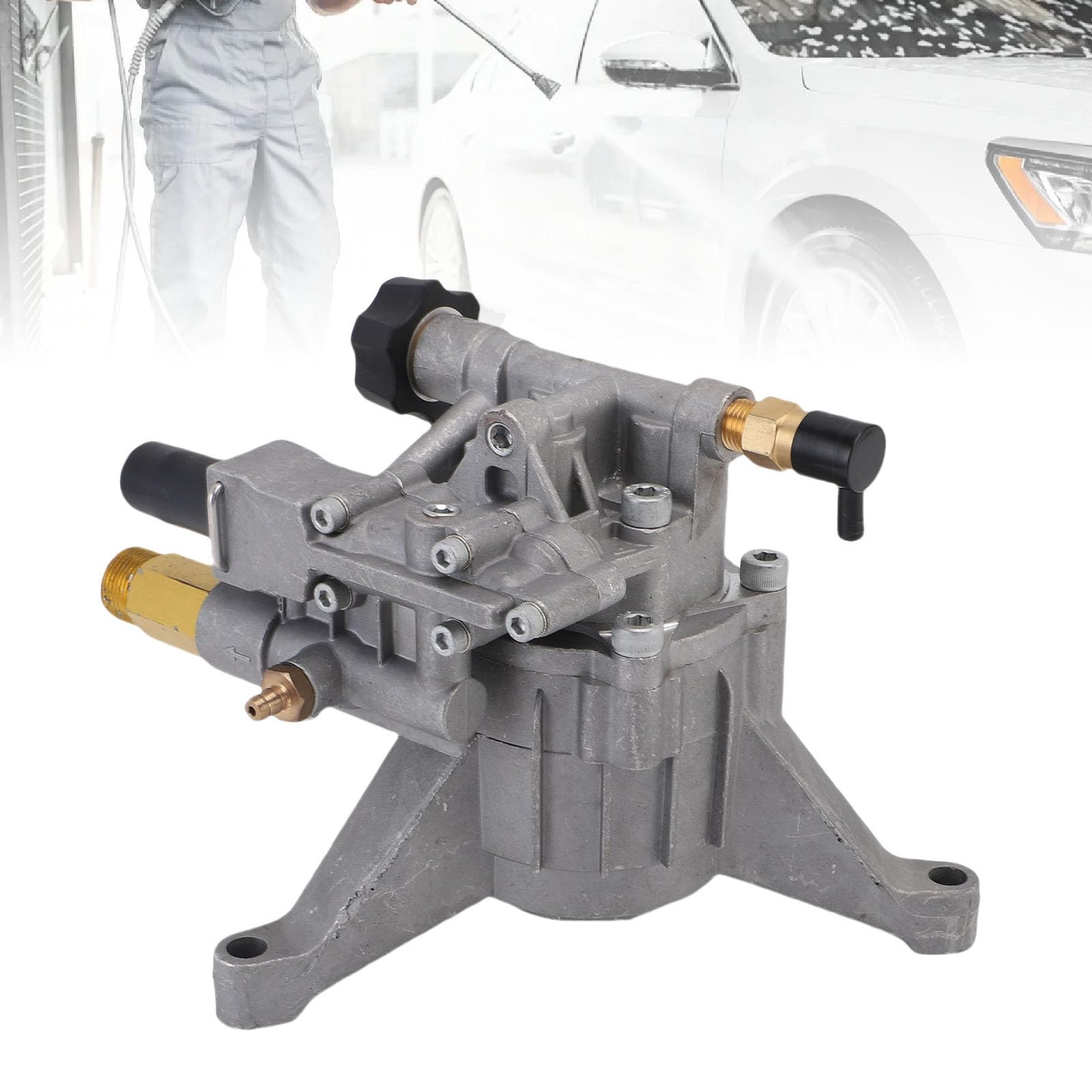 Hyuduo 3400 PSI 2,5 Gpm 3/4 Pompe à Lave-glace D'entrée 7/8 Arbre Vertical Système d'étanchéité Double Performance pré-lubrifié pour les Rondelles de Gaz avec 5 Buses et