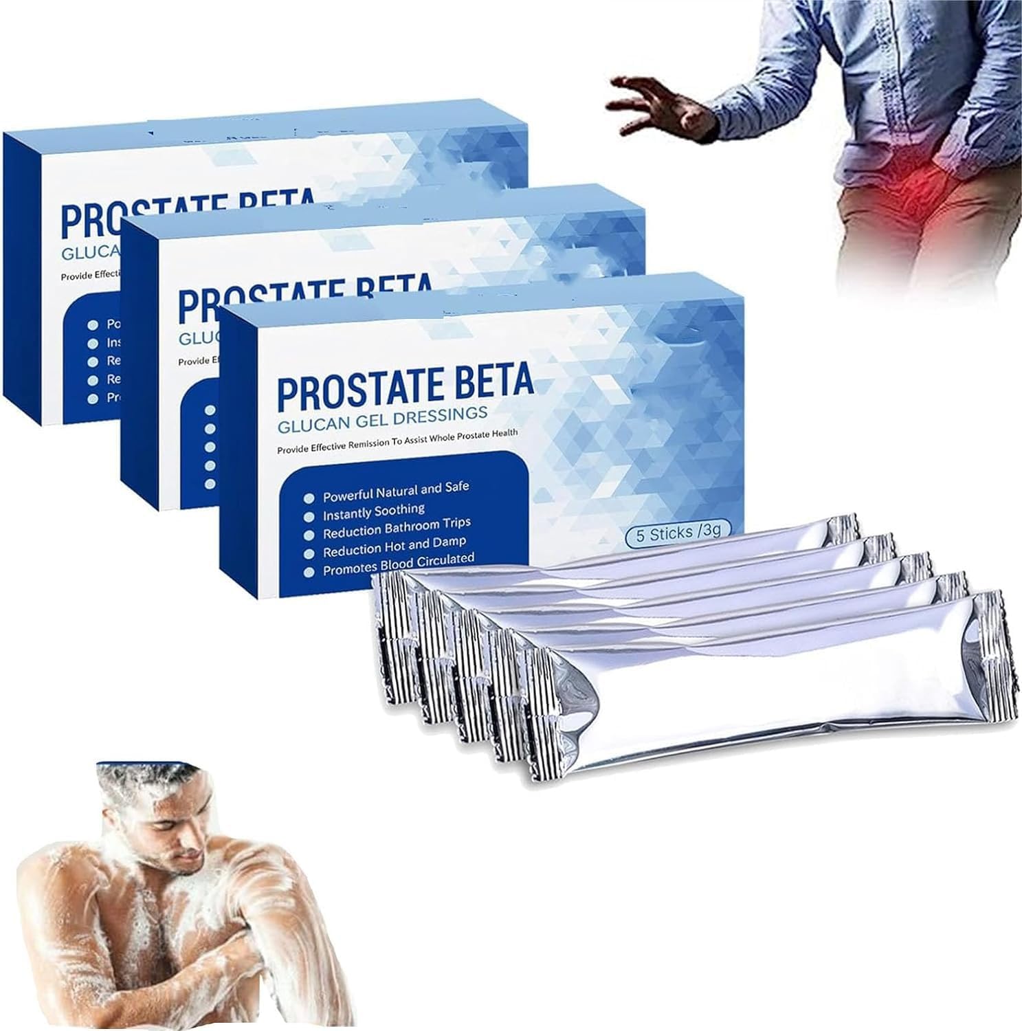 Royalprestige Prostate Beta Glucan Gel Dressings, See Results in 7 Days,Safe and Effective (3 Box)