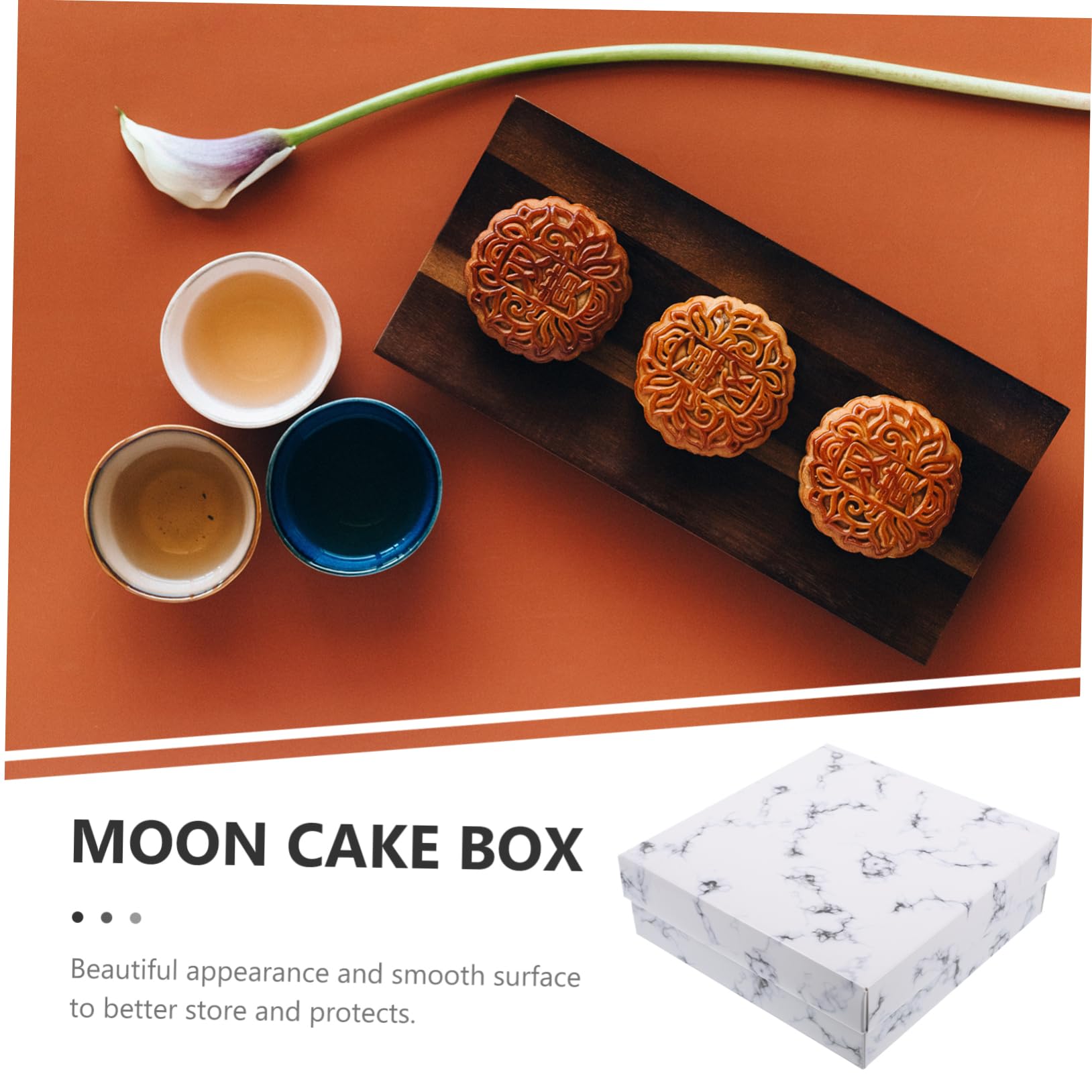 Ciieeo 10 scatole per torta con motivo marmorizzato a forma di, confezione per biscotti, muffin, eleganti contenitori per dessert, regalo e conservazione