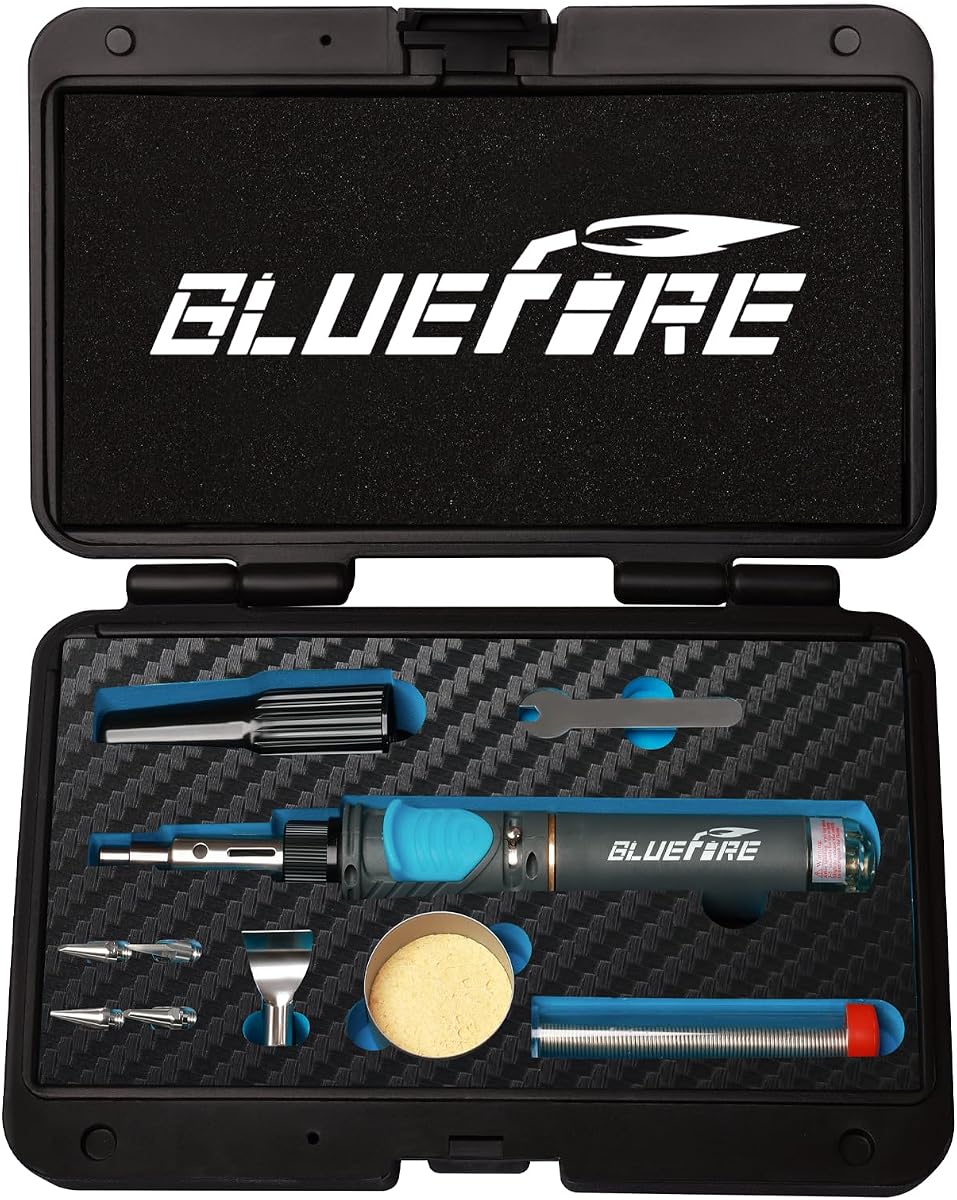 MRT-1117K Cordless Butane Soldering Iron Kit Portable Multi-Purpose Mini Torch for Electronics, Jewelry, Welding & Brazing|Self-Igniting,Flame Control,Light Weight,Rapid Heat Up,Inflatable