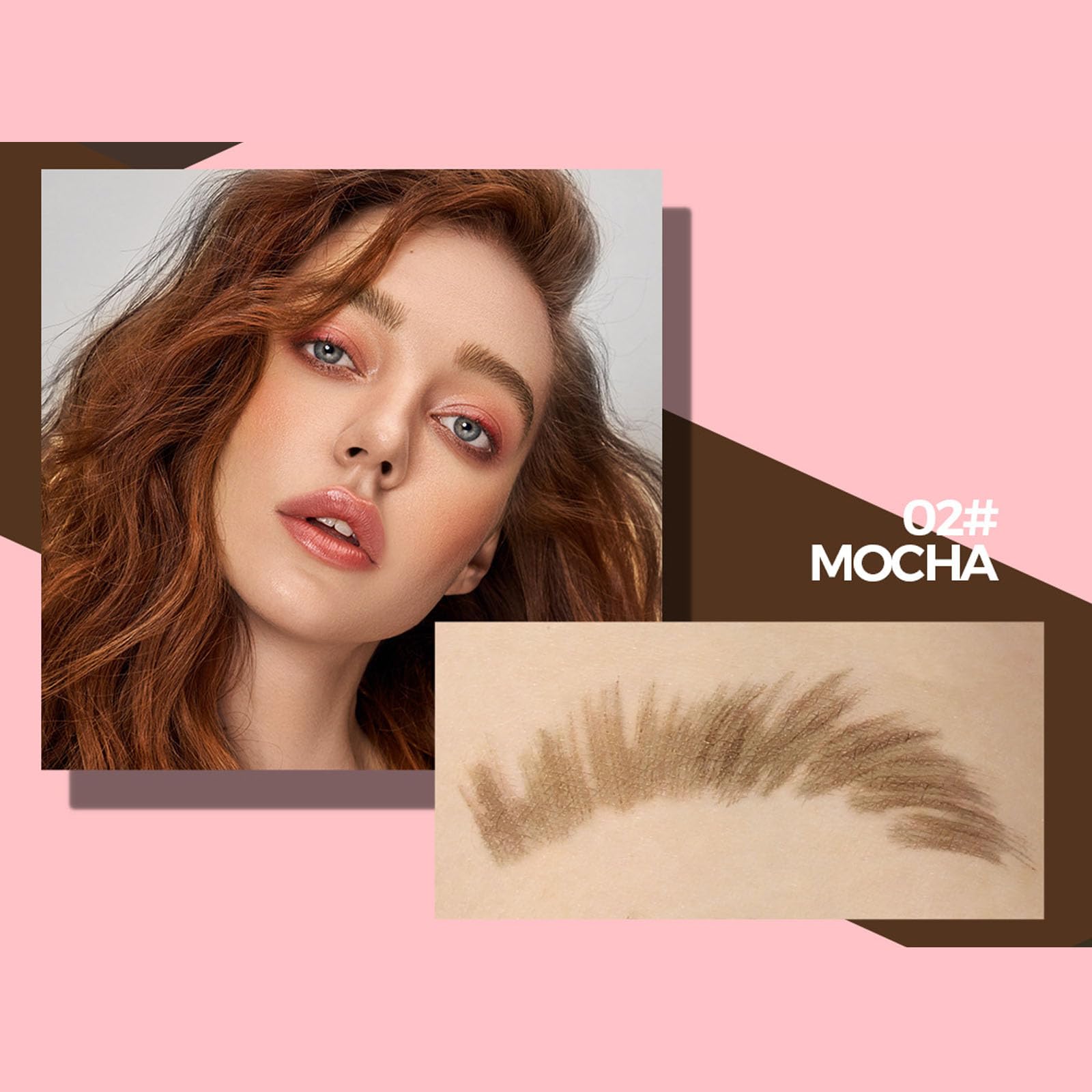 Square Eyebrow Pen, Ultra-Fine Bristle Tip for Natural Hair-Like Strokes, Waterproof Smudge-Proof Brow Tint Gel - Image 2