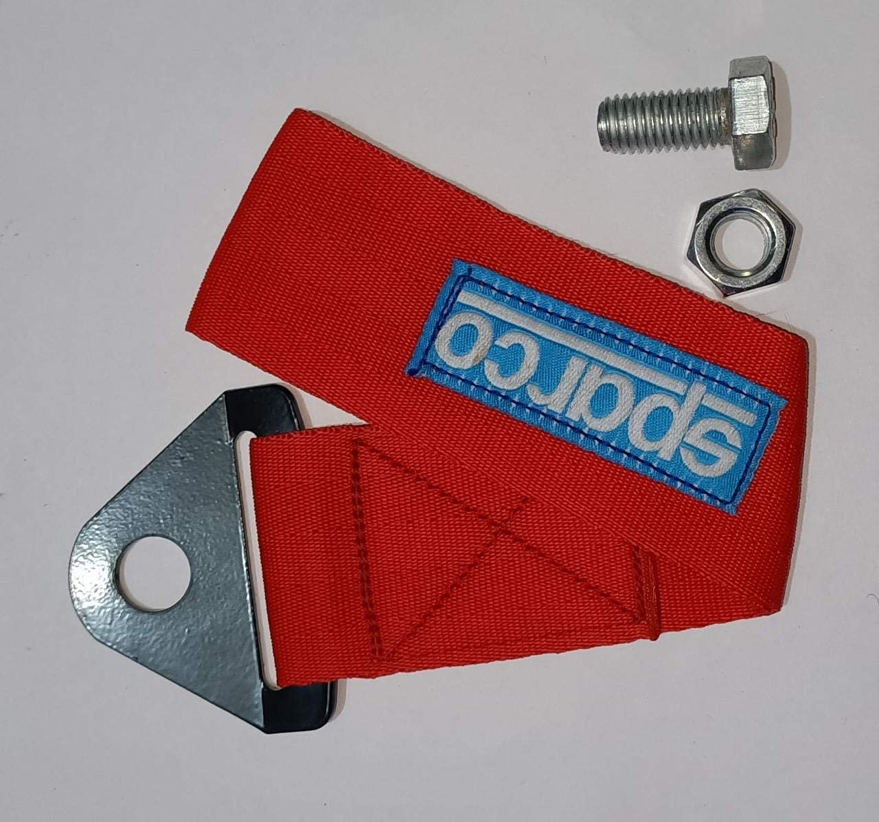 Tow Belt Strap Towing Belt NEON Front Rear Tow Strap Tow Hook Towing Belt (Nylon, 1000 kg Pull Capacity) (Red)