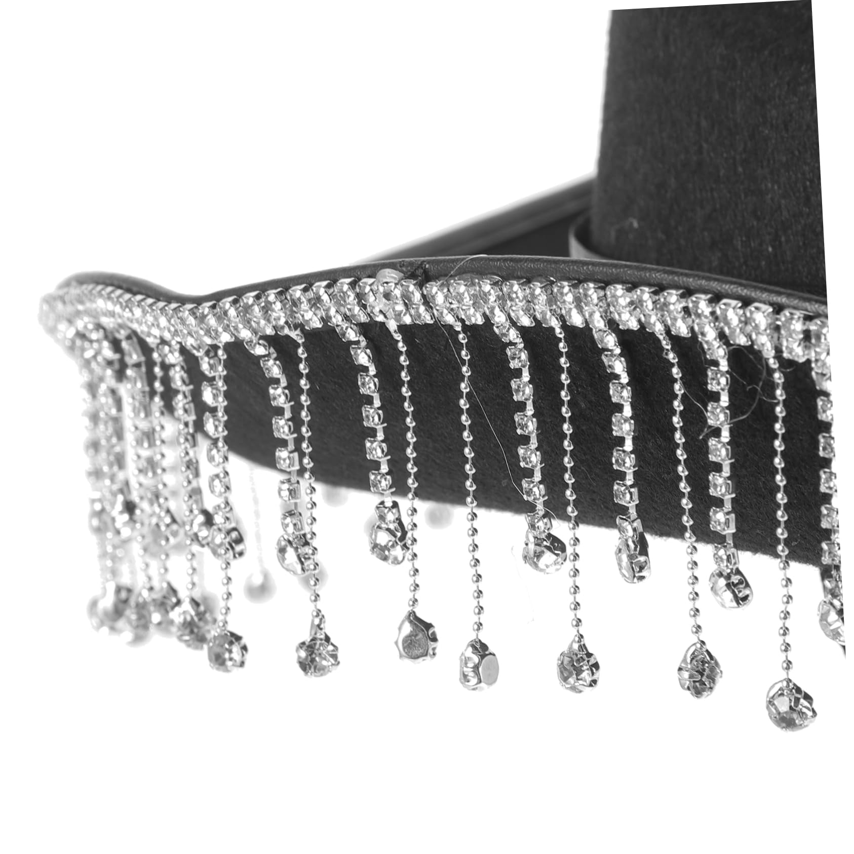 VALICLUD Sombrero de Vaquera para Mujer Sombrero de Boda Brillantes Gemas de Imitación Estilo Occidental Borlas para Fiestas de Boda y Eventos Occidentales