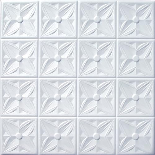 Azulejo de techo falso - 20x20 Margaretta White Foam