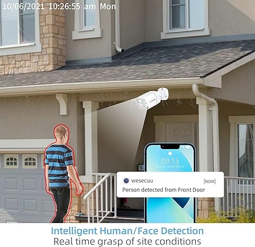 Miniatura 2 de WESECUU Cámara de seguridad Poe, cámara IP, cámara de CCTV, cámara de vigilancia, cámara Poe solo coincide con el sistema de cámara de seguridad POE