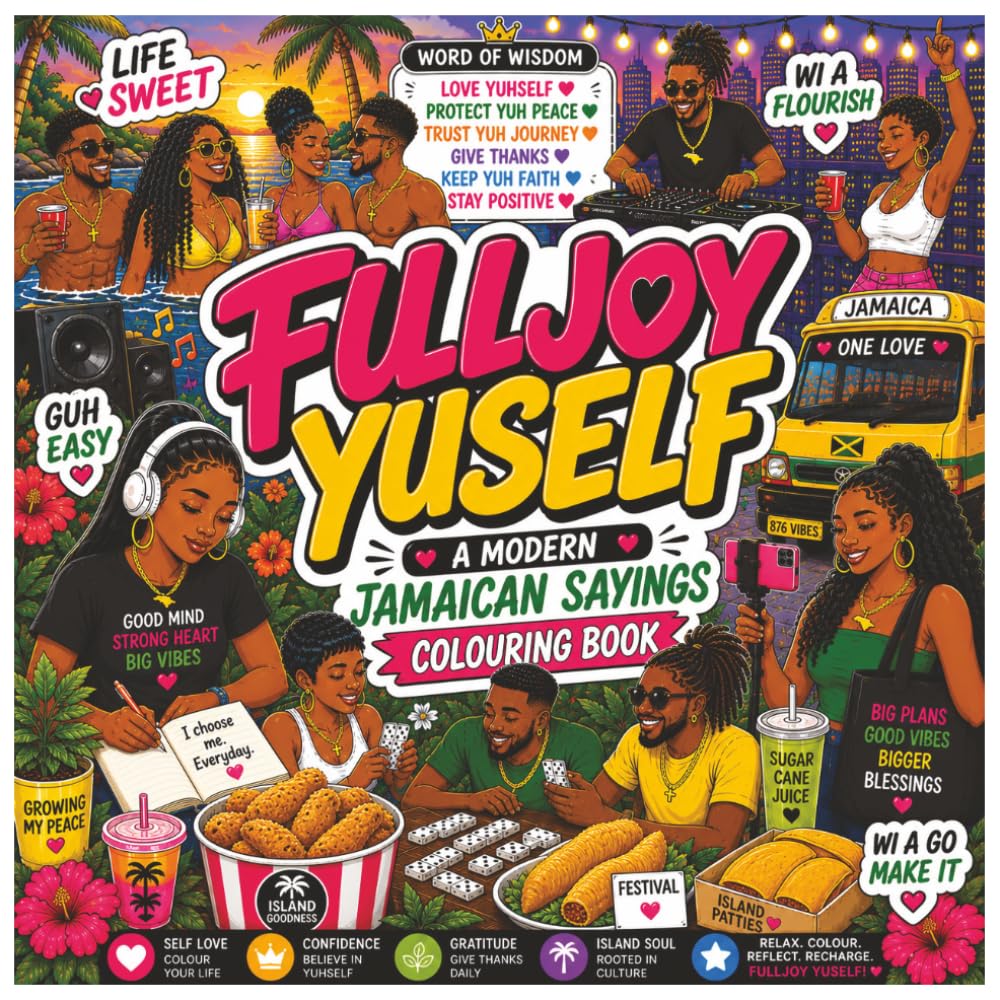 Jamaican Sayings Coloring Book: Fun Island Proverbs and Caribbean Culture for Teens and Adults