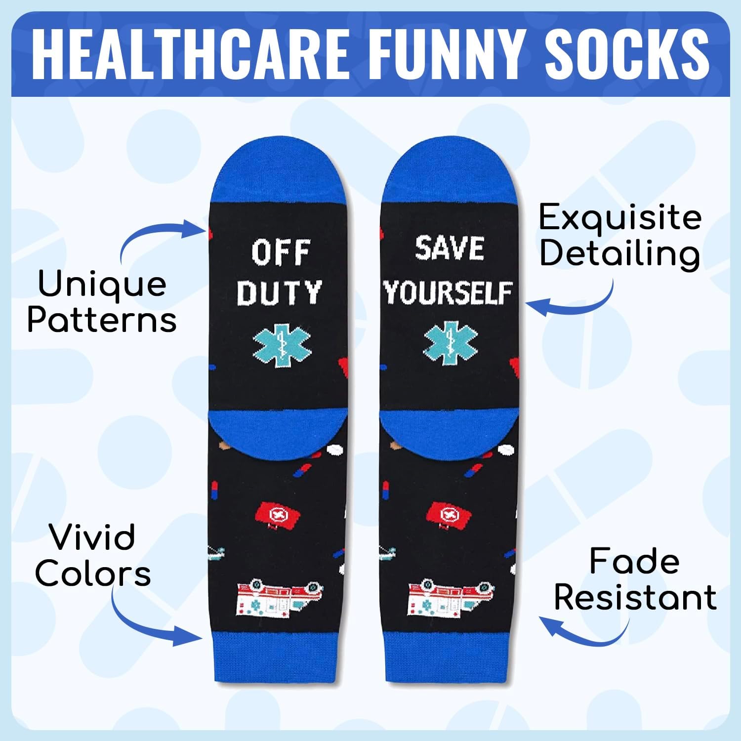 Gifts for Nurse Doctor EMT - Funny Nurse Doctor Paramedic Vet Tech Cancer Gift Socks - Image 4