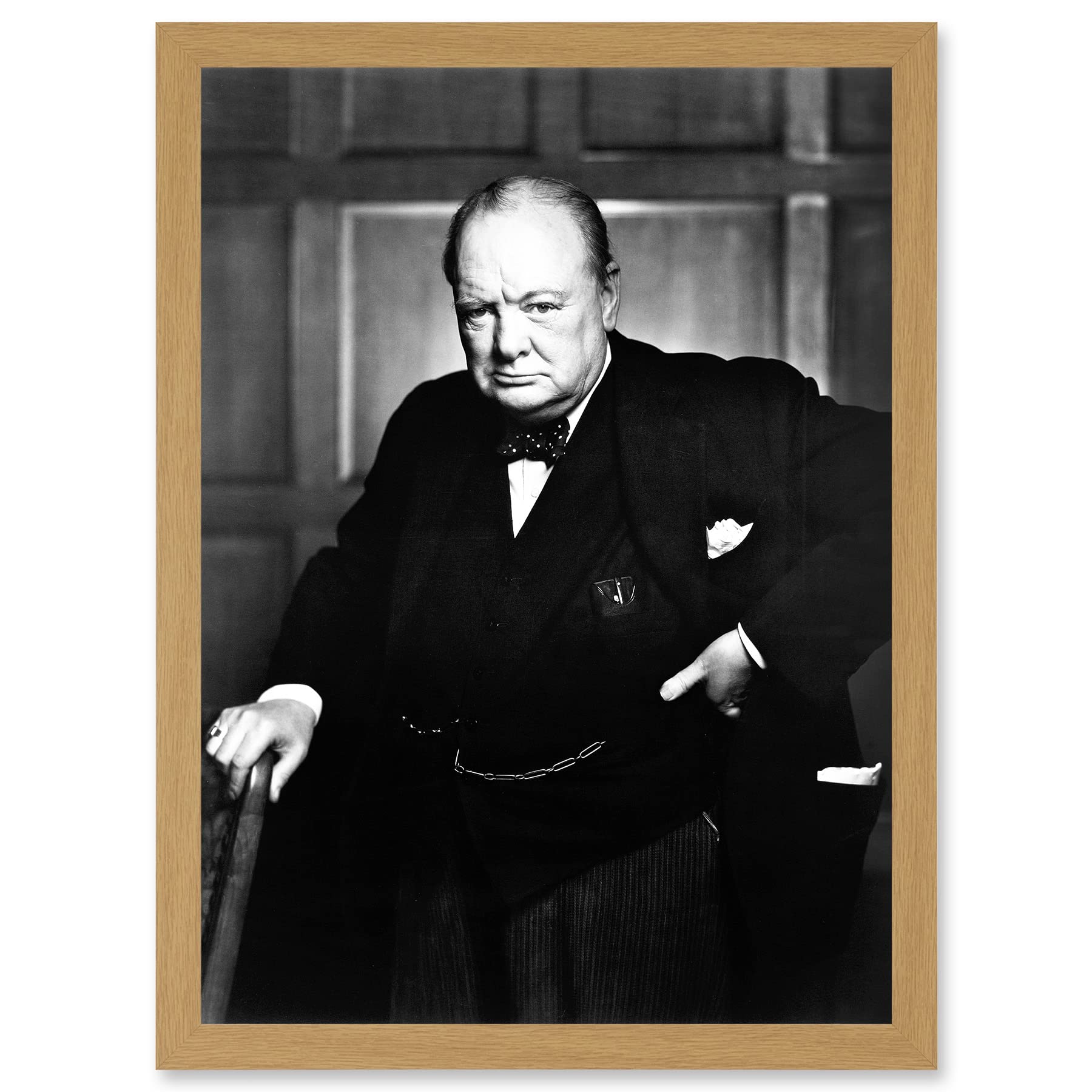 Artery8 Vintage Photo Winston Churchill Cigar Prime Minister Britain UK Artwork Framed A3 Wall Art Print Vintage ▾ Fotografia Chiesa Gran Bretagna Regno Unito parete