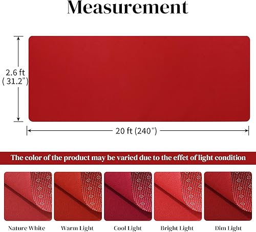 Miniatura 9 de HOMBYS Alfombra roja de 10.53 ozm, 2.6 x 10 pies, para eventos y ocasiones especiales, no necesita cinta, antideslizante, impermeable, duradera