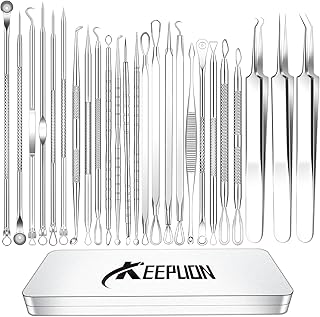 2022 Latest Blackhead Remover Pimple Popper Tool Kits, 316 Premium Stainless Pimples 25PCS Comedone Acne Extractor tool Kits, Great Assortment Skin Tools with Portable Metal Case 【USA FDA】