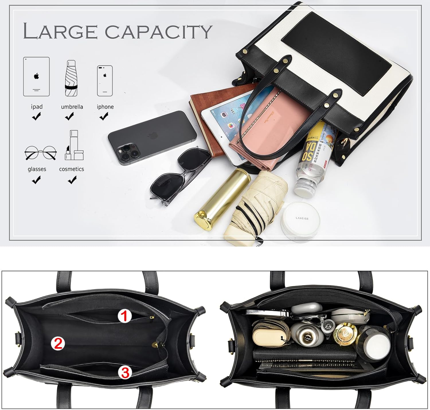 CROJUYI Tote Bag for Women - Satchel Purse and Handbags Ladies Shoulder Totes Crossbody Bags - Image 5